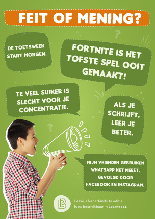 Educatieve poster Nederlands over feit of mening