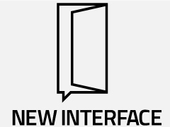 logo voor methode Engels New Interface zwarte letters en praatwolk