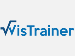 logo WisTrainer blauwe letters oefenprogramma voor wiksunde in Learnbeat sluit aan bij Getal en Ruimte